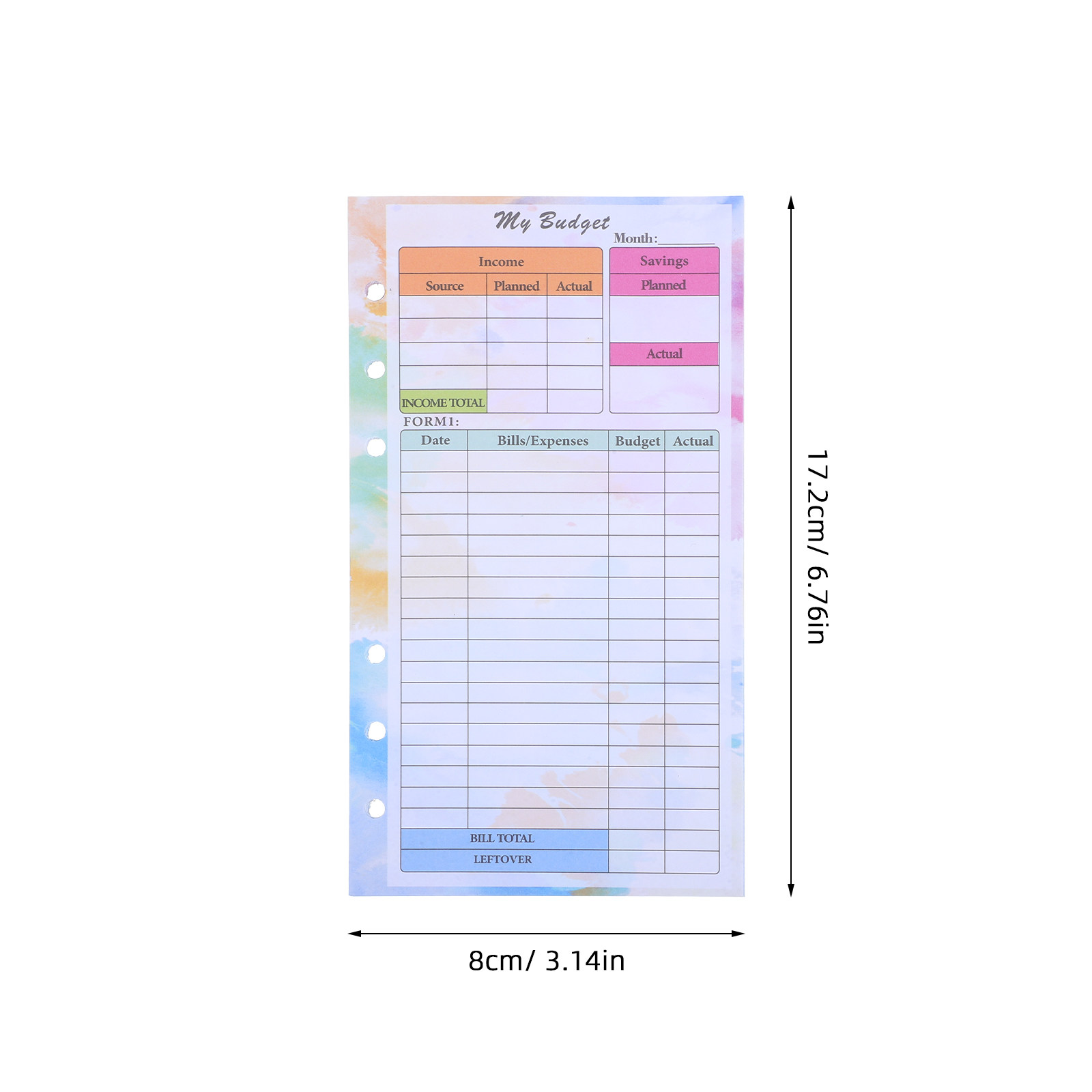 14 hojas de recambio para agen - Planner Weekly Budget reseña y precio